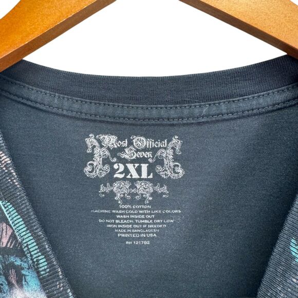 Cyber Affliction Style Most Official Seven Angel Graphic Art Black T Shirt 2XL - Picture 8 of 8